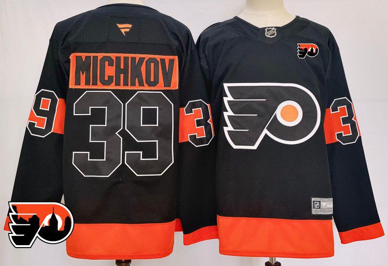 Men Philadelphia Flyers #39 Michkov Black Fanatics 2025 NHL Jersey style 4->philadelphia flyers->NHL Jersey